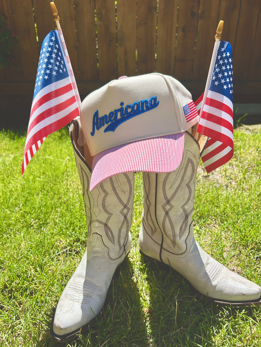 Americana Striped Trucker Hat