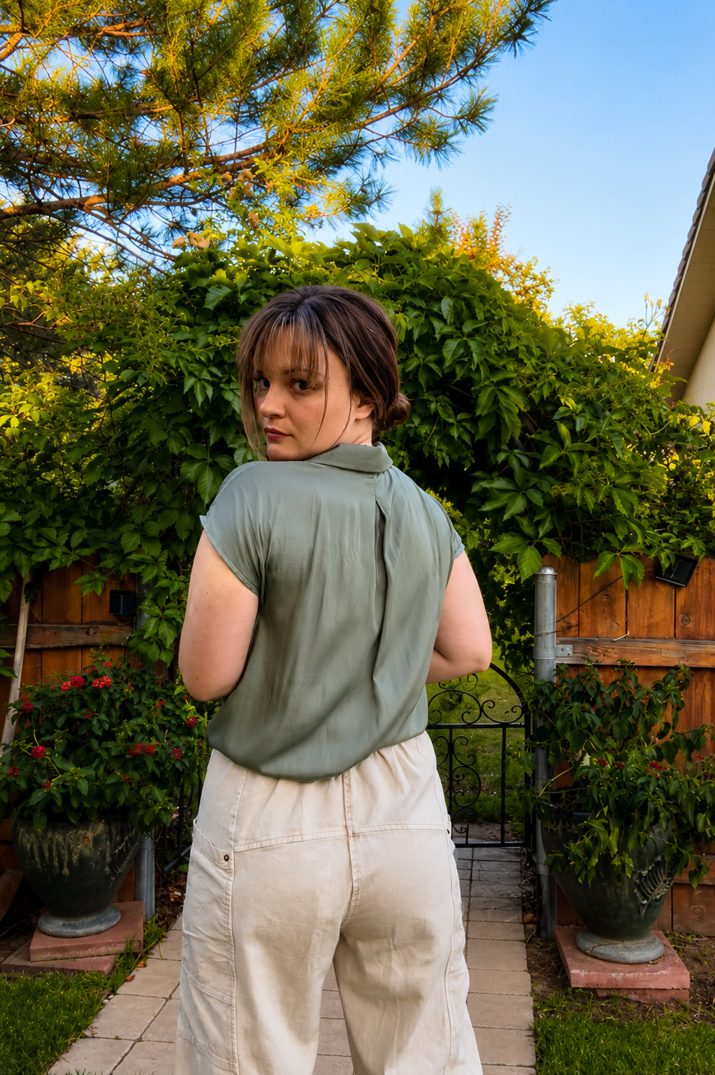 Jade Button Blouse