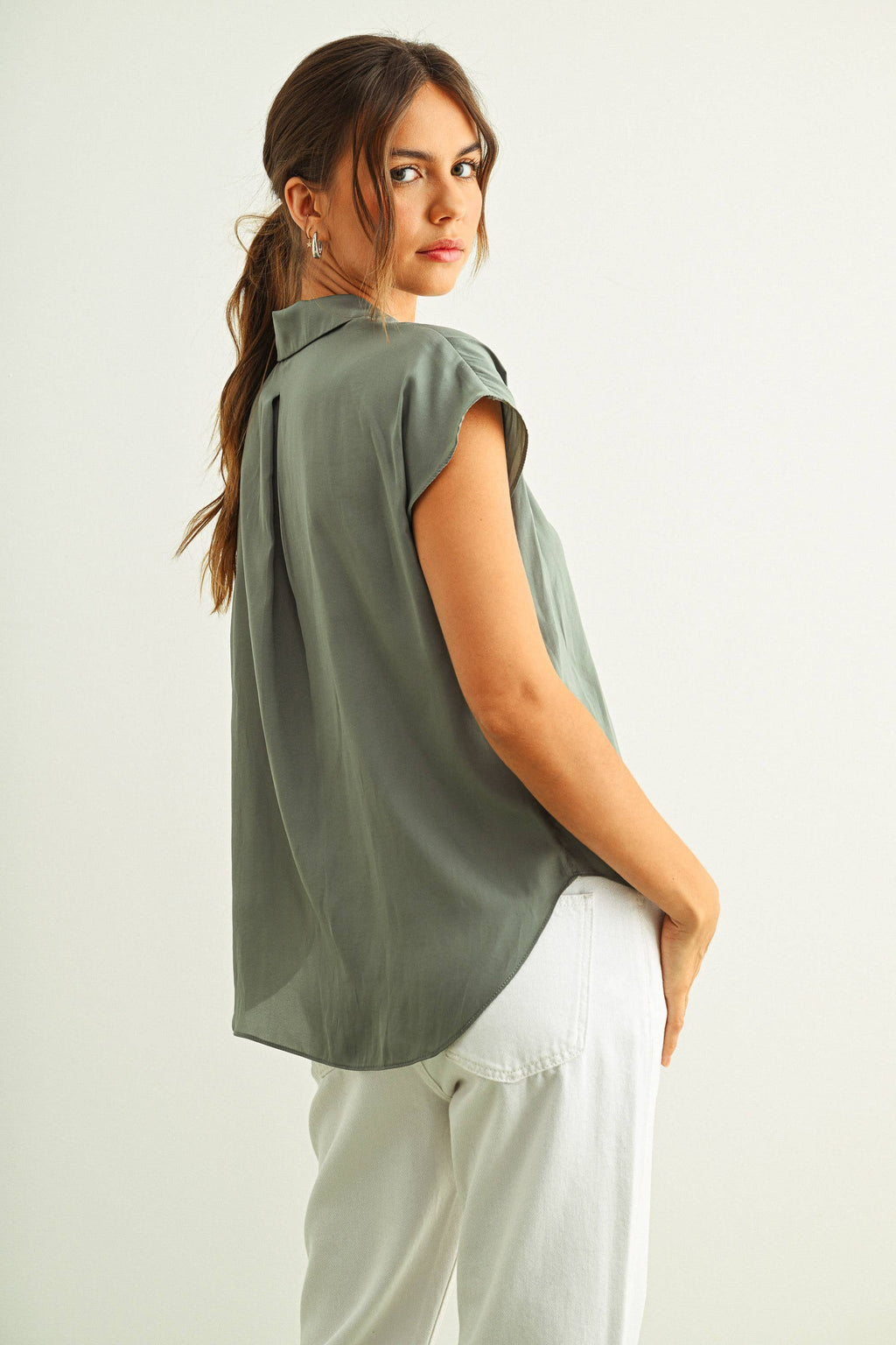 Jade Button Blouse