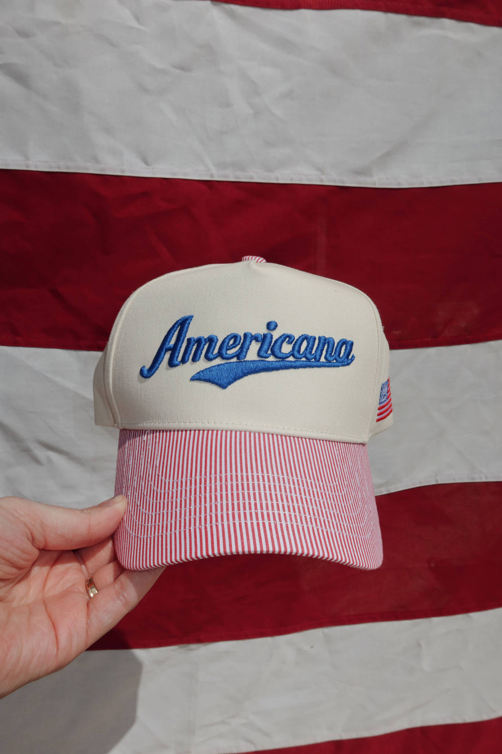 Americana Striped Trucker Hat
