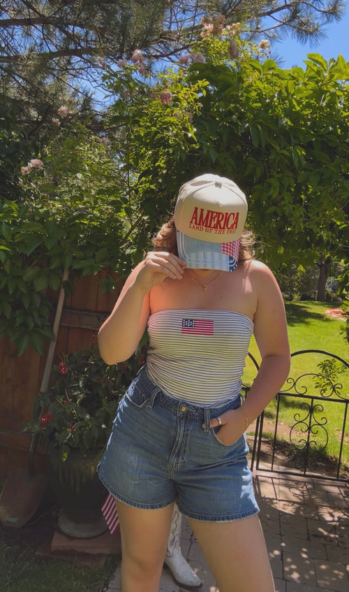 America LAND OF THE FREE Hat