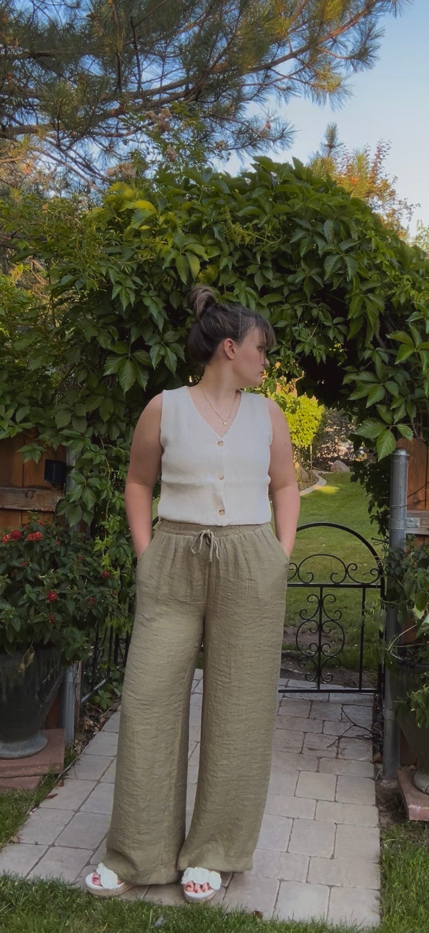 Lagoon Olive Wide-Leg