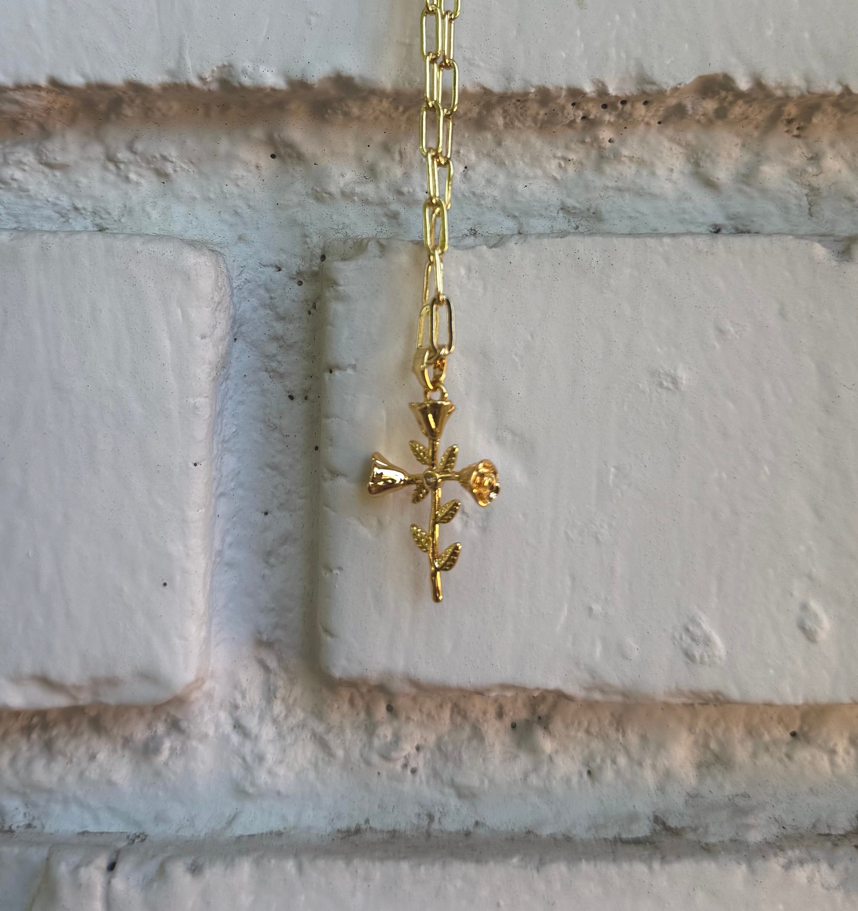 Floral Cross Necklace