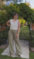 Lagoon Olive Wide-Leg