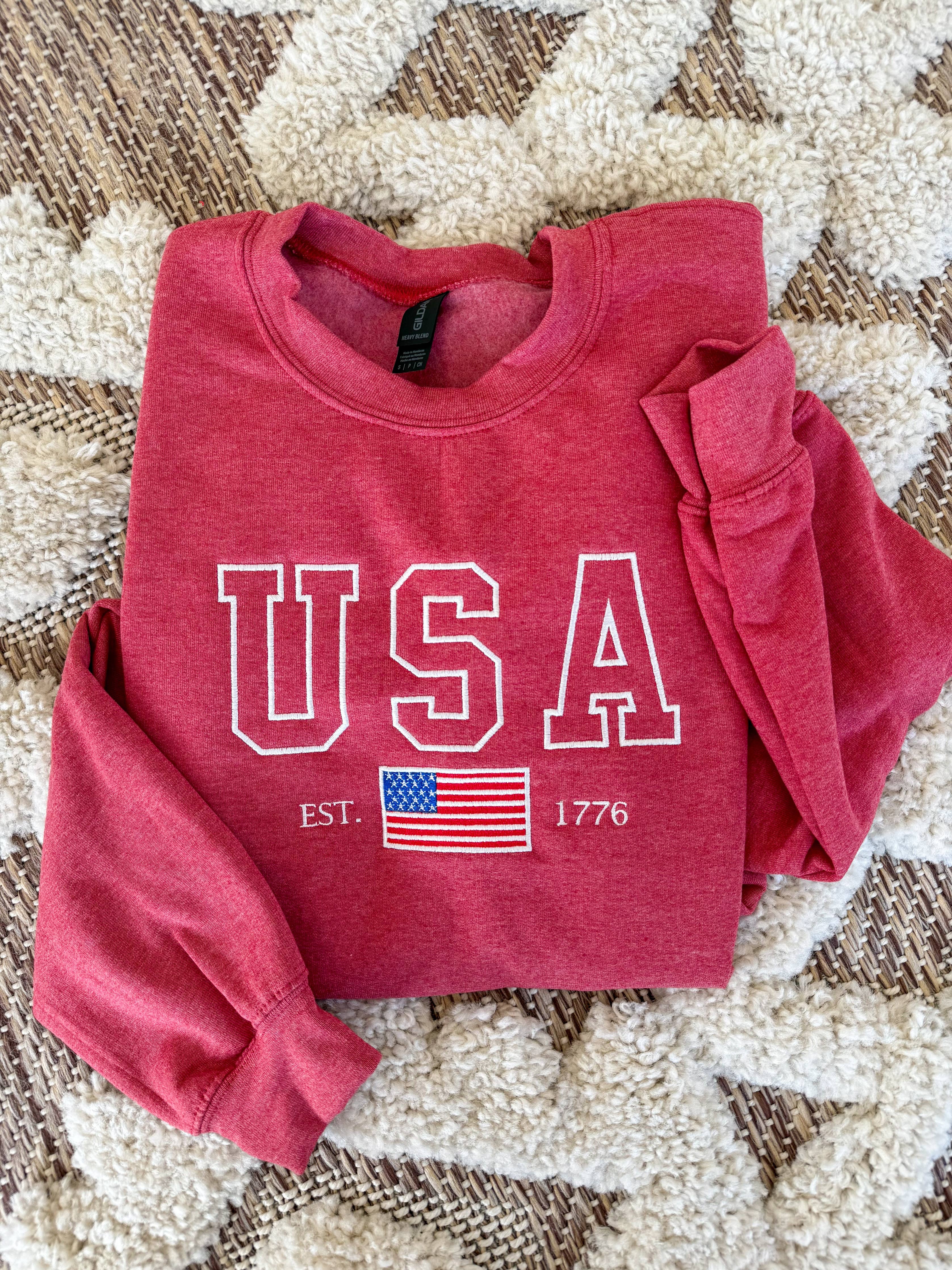USA embroidered sweatshirt