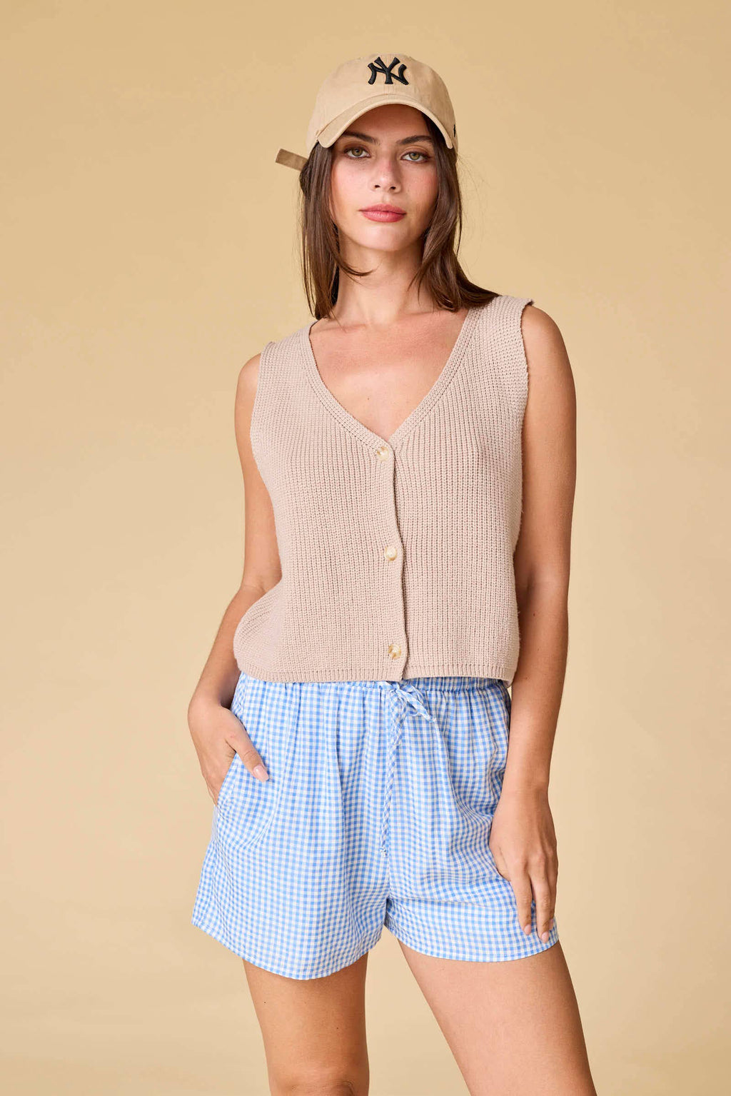 Isabel Knit Vest (Taupe)