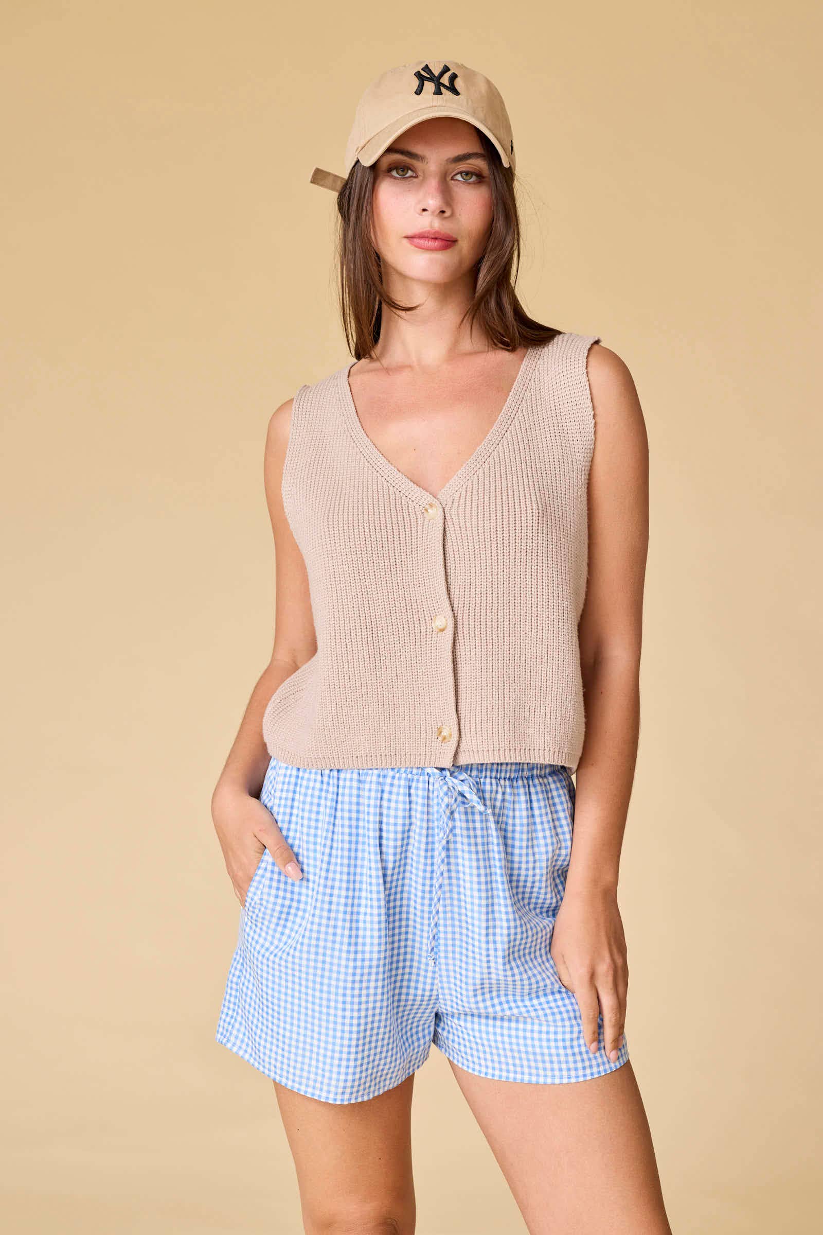 Isabel Knit Vest (Taupe)