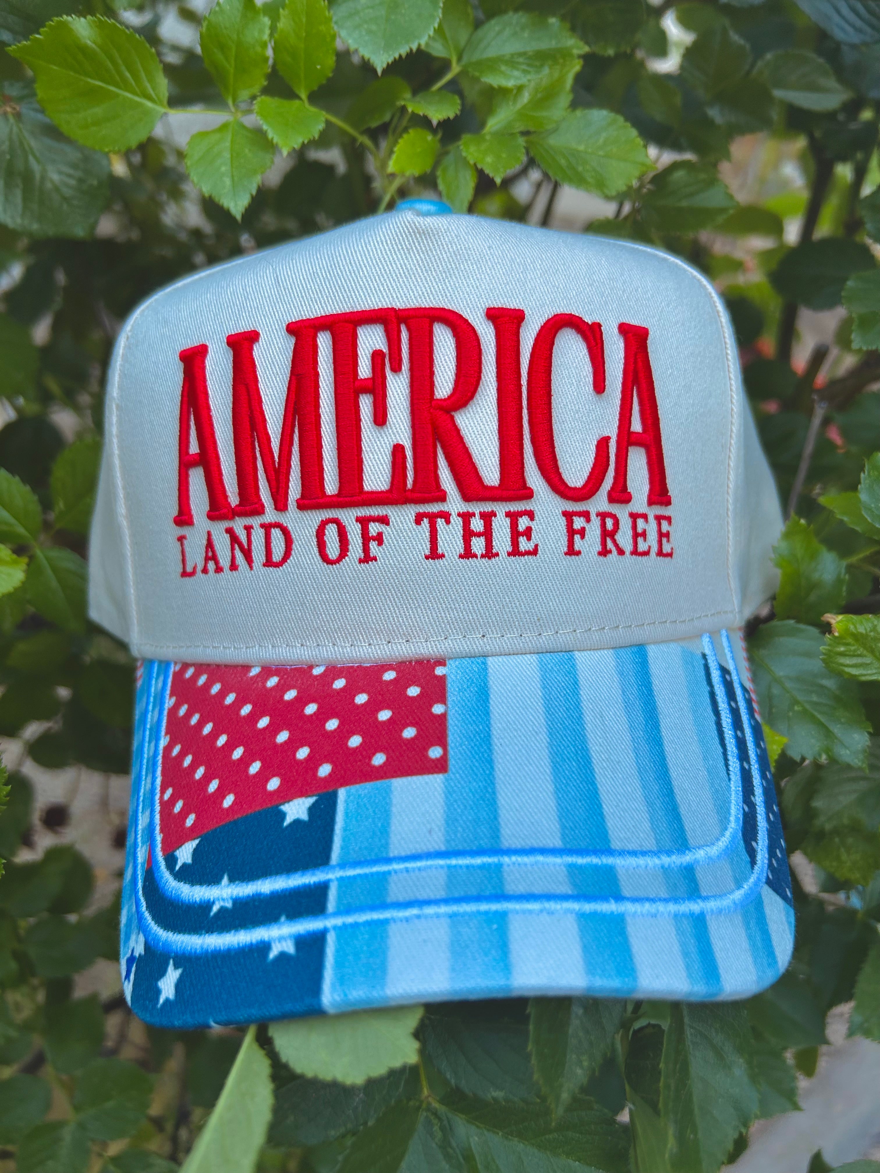 America LAND OF THE FREE Hat