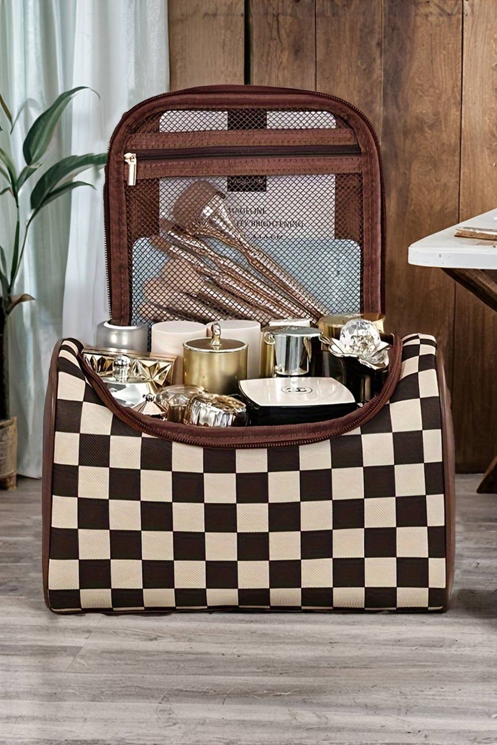 The Canyon Check Makeup Bag