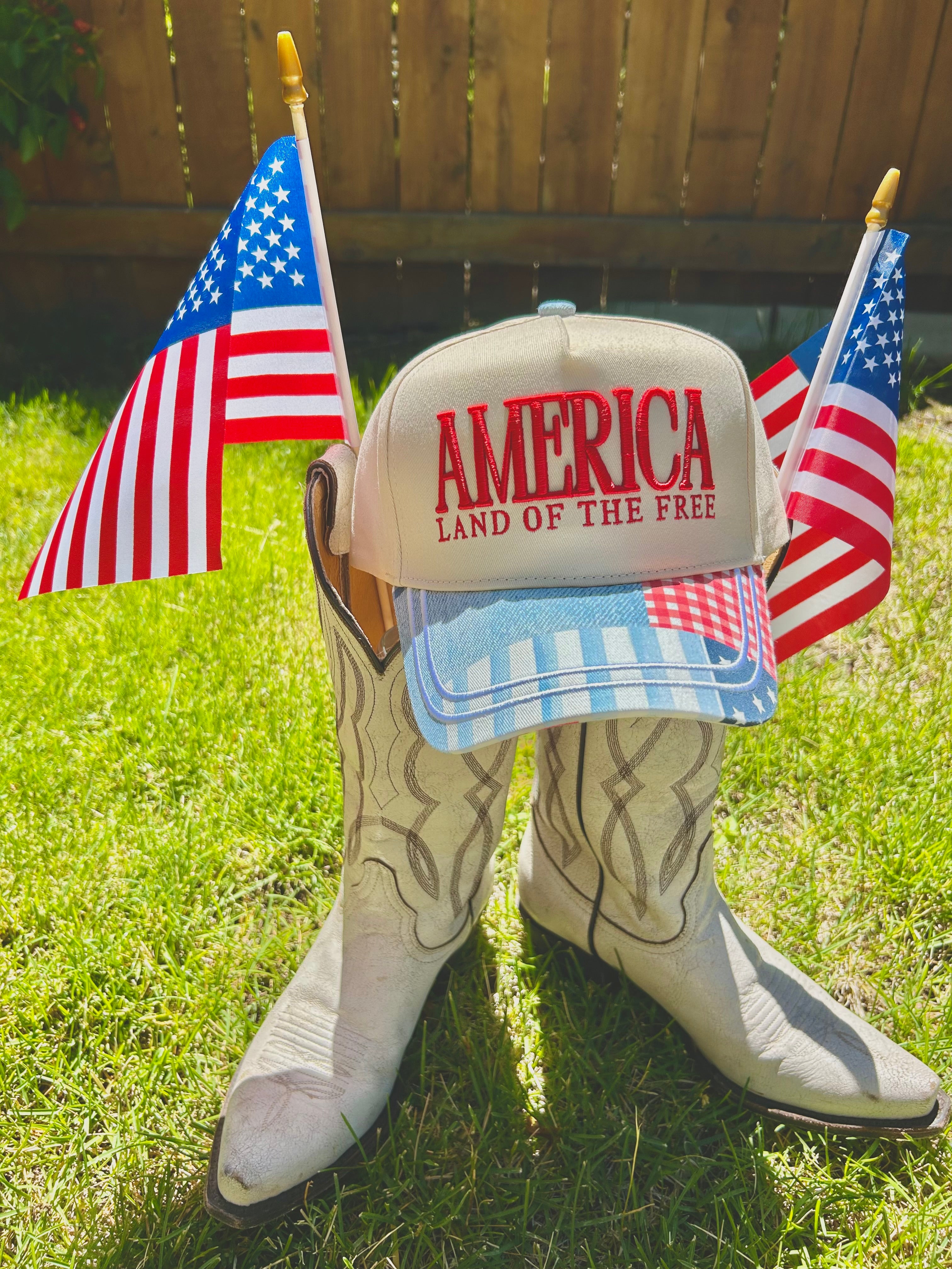 America LAND OF THE FREE Hat
