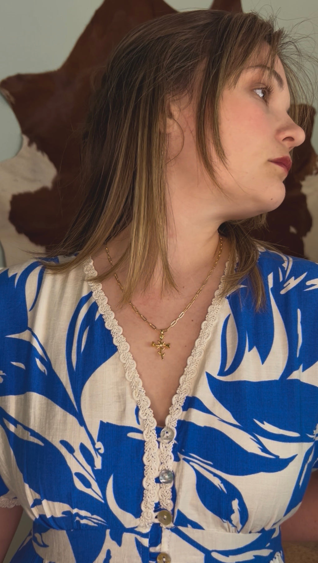 Floral Cross Necklace