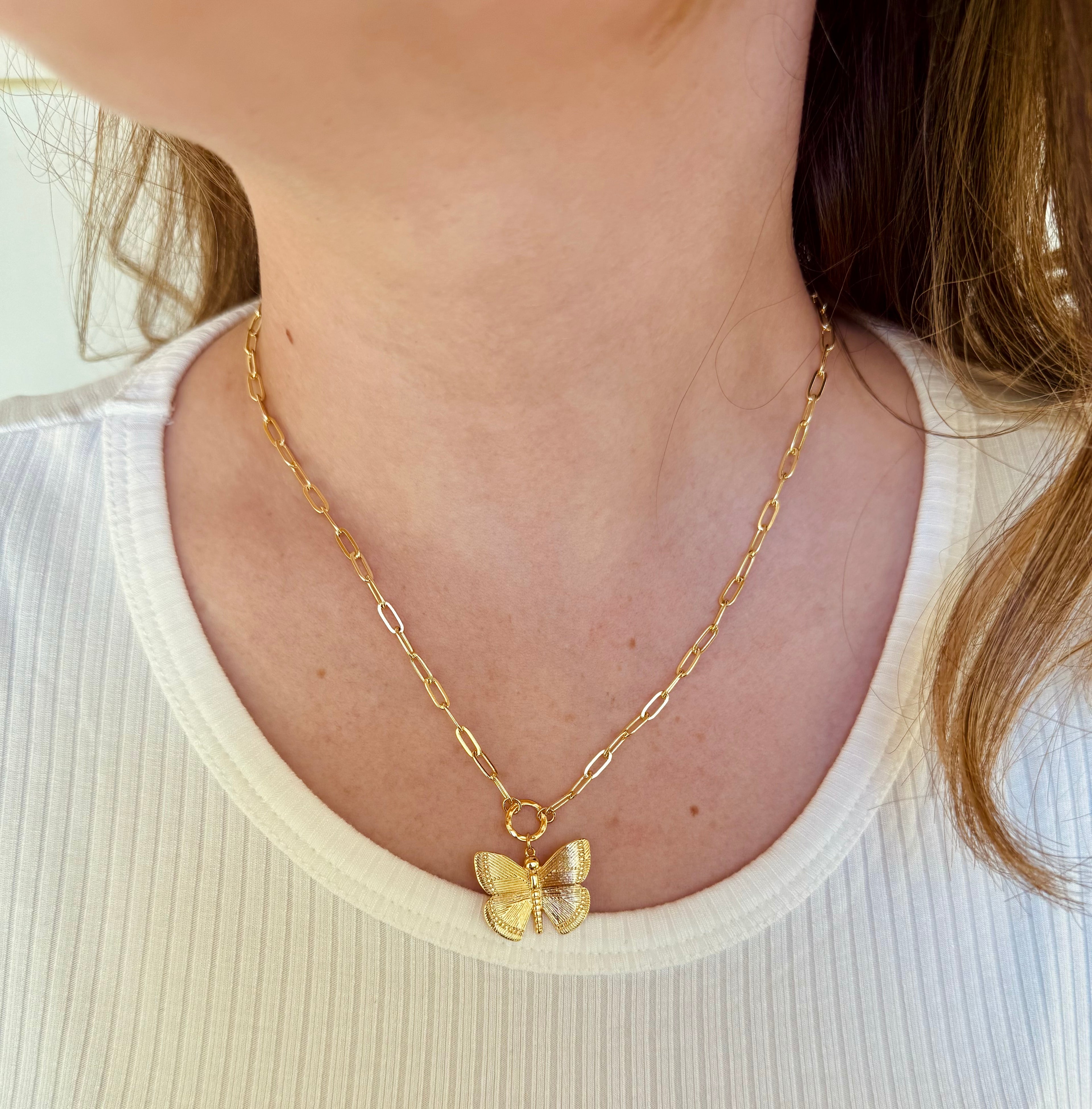 Honey Butterfly Necklace
