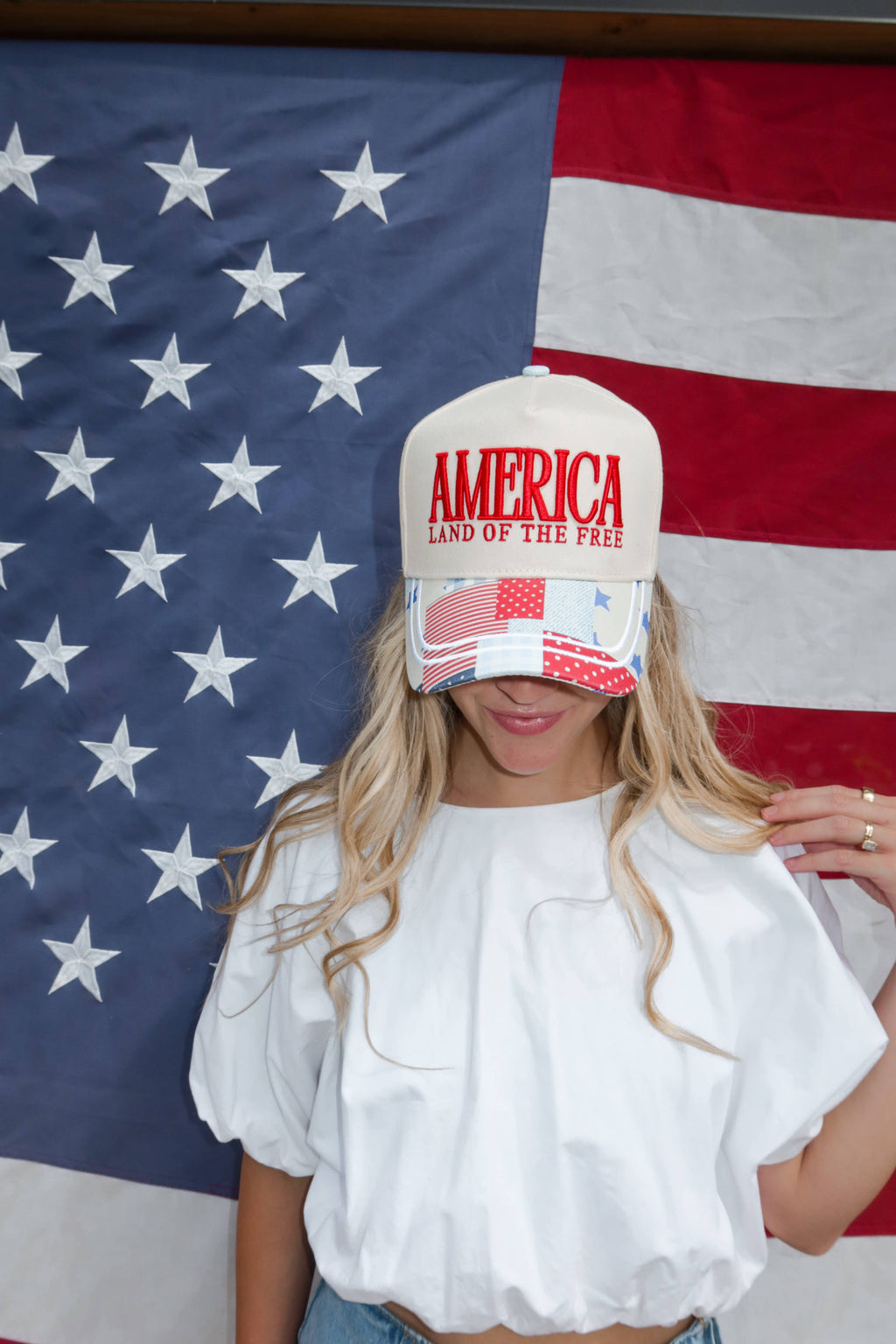 America LAND OF THE FREE Hat