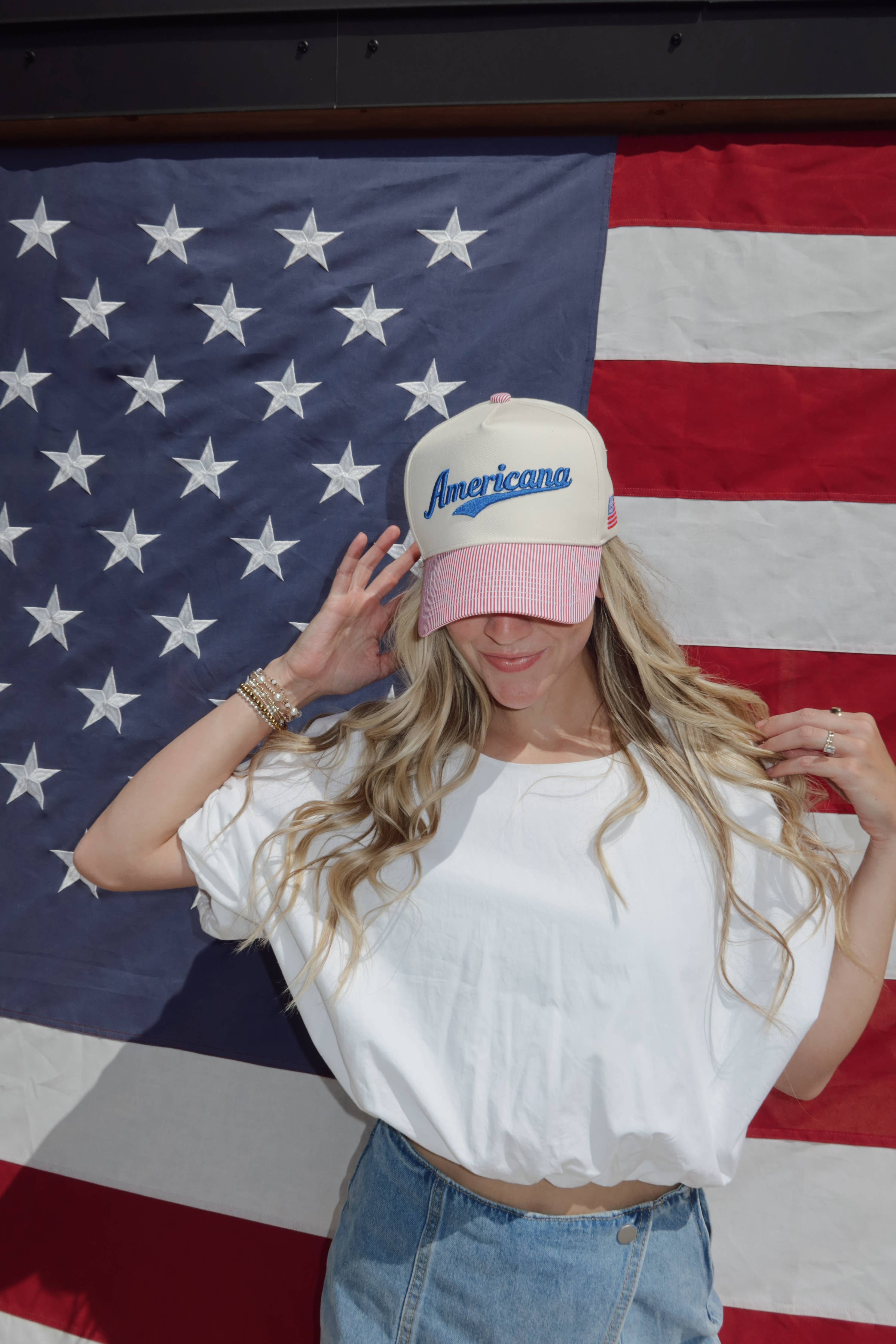 Americana Striped Trucker Hat
